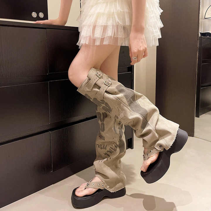 Platform Clip‑Toe Luxury Flip-Flop Sandals