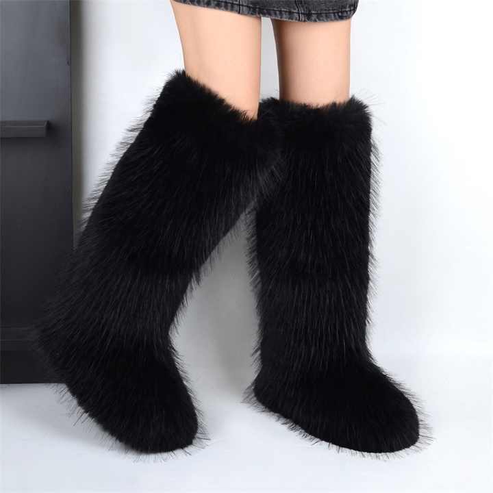 Mongolian Style Faux Fur Boots