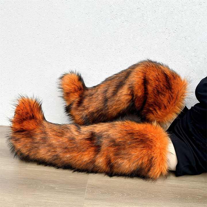 Mongolian Fur Over-the-Knee Boots