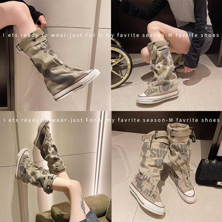 Graffiti High Top Canvas Women's Shoes