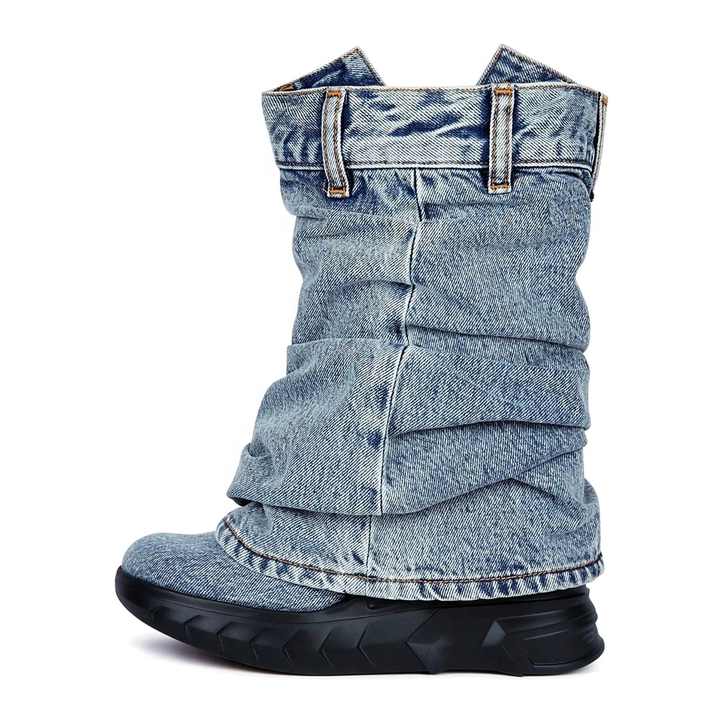 Retro “Shark Lock” Overlay Western Boots