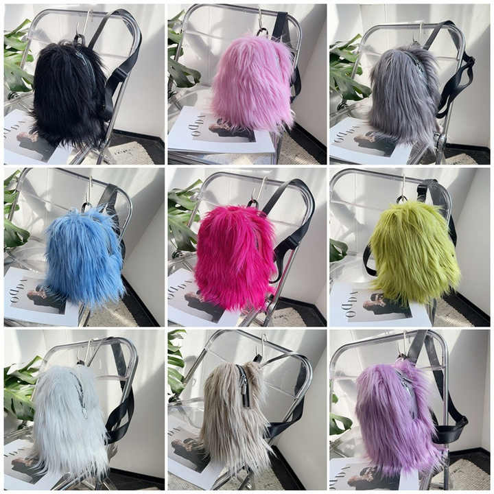 Fluffy Faux Fur Women Backpack