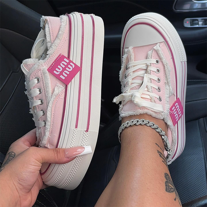 Women’s Casual Platform Canvas Slip-On Sneakers
