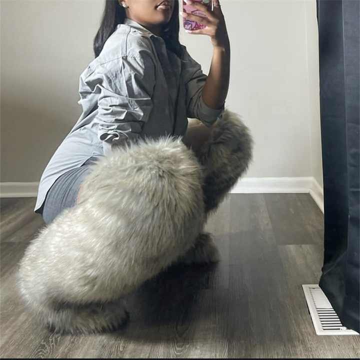 Mongolian Fur Over-the-Knee Boots