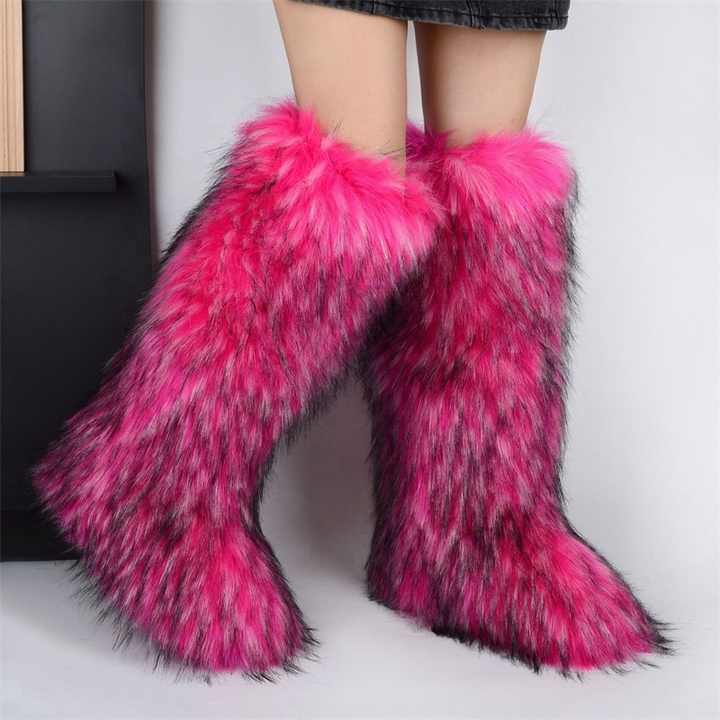 Mongolian Style Faux Fur Boots
