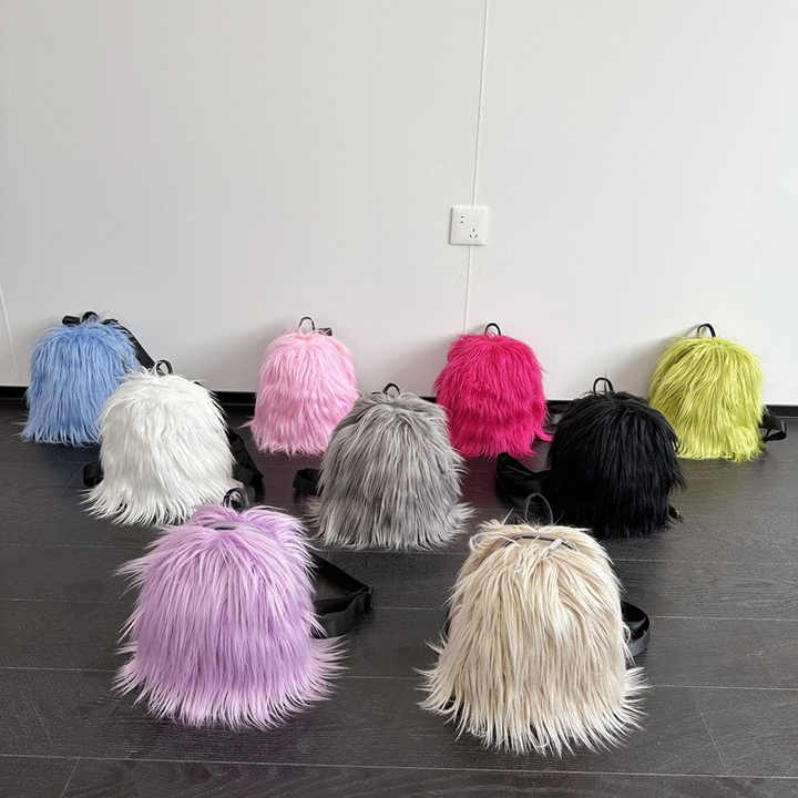 Fluffy Faux Fur Women Backpack