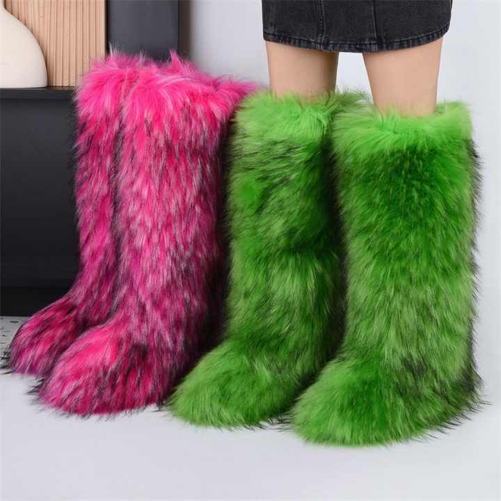 Mongolian Style Faux Fur Boots