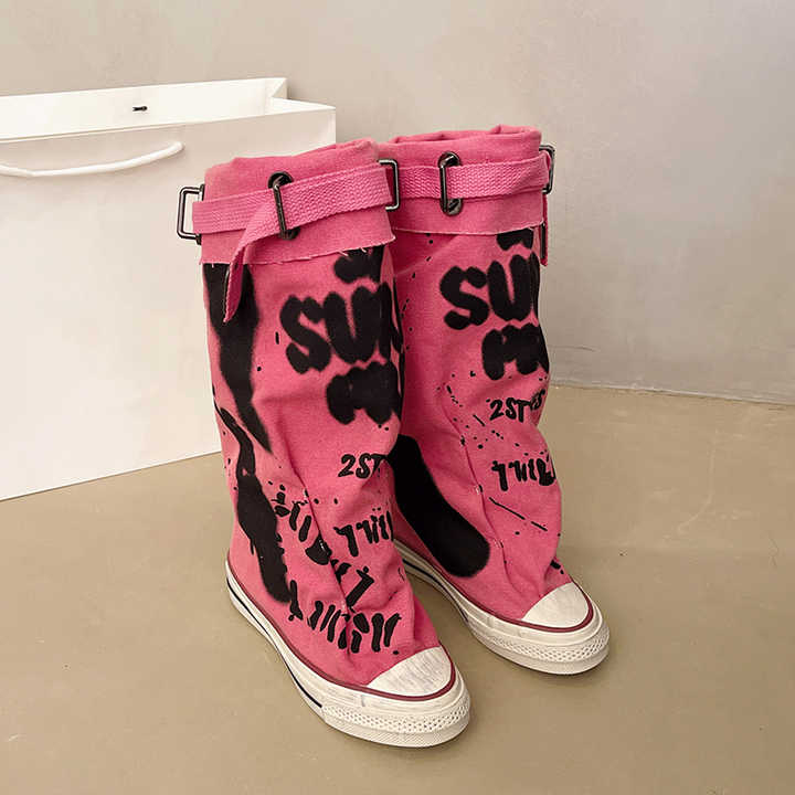 Graffiti High Top Canvas Women's Shoes