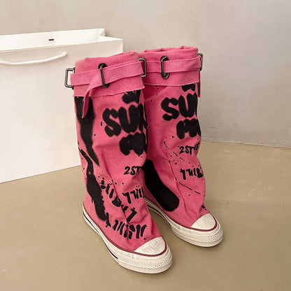 Graffiti High Top Canvas Women's Shoes