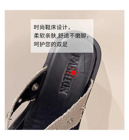 Platform Clip‑Toe Luxury Flip-Flop Sandals