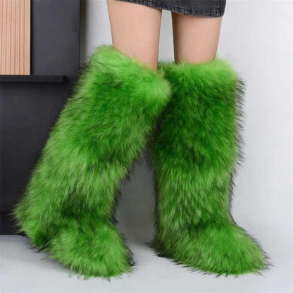 Mongolian Style Faux Fur Boots