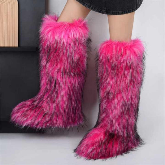 Mongolian Style Faux Fur Boots