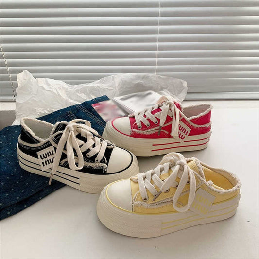 Women’s Casual Platform Canvas Slip-On Sneakers