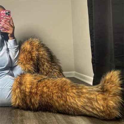 Mongolian Fur Over-the-Knee Boots